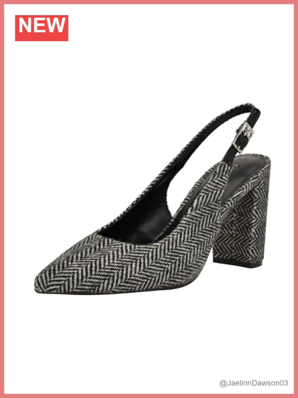 Tommy Hilfiger women's pointy toe slingback pumps block heel